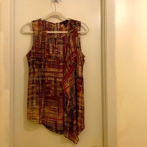 White House Black Market Colorful sleeveless blouse. Great for work or play.